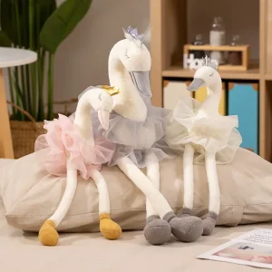 Swan gosedjur som plyschkudde, Skirt och rosa, 40–60 cm