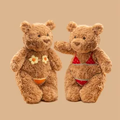 Bartholomew Bear som björn gosedjur i humoristisk tecknad stil med bikini, 28–47 cm