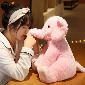 Elefant gosedjur som stor, mjuk elefantkudde och plyschkudde att krama, 45 cm