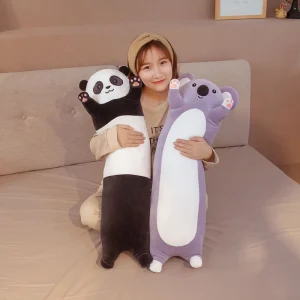 Panda gosedjur och koala som jättestor cylindrisk kramkudde och sovkompis, 50–130 cm