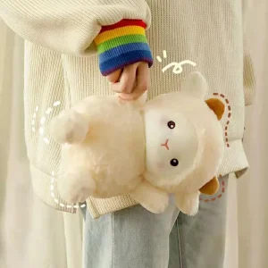 Kanin gosedjur som kramkudde med får, björn och alpacka i kawaii-stil med persikoblomma 20 Kanin gosedjur som kramkudde med får, björn och alpacka i kawaii-stil med persikoblomma