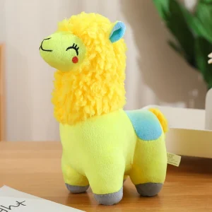 Fluffiga gosedjur i flera figurvarianter, höga, i vitt, gult, rosa och blått, 25 cm