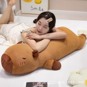 Kawaii kapybara gosedjur som avlång sovkudde, fluffig soffkudde och barnpresent 9 Kawaii kapybara gosedjur som avlång sovkudde, fluffig soffkudde och barnpresent