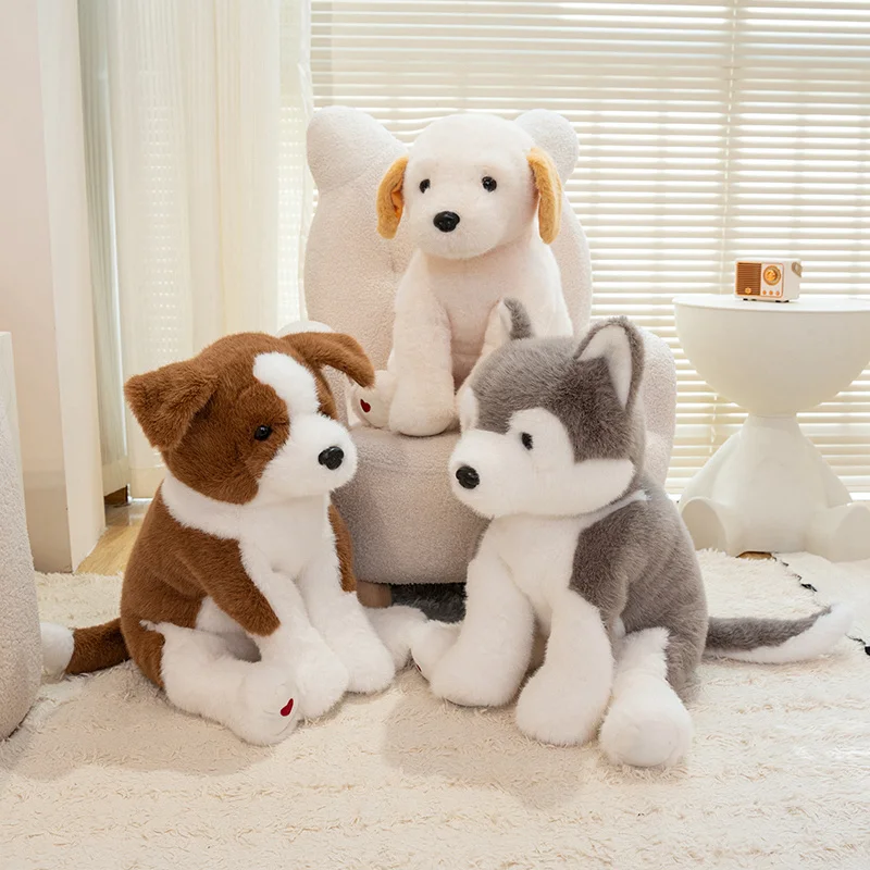 Hund gosedjur i livlik och lurvig design, West Highland, Golden Retriever, Husky, Labrador eller Border Collie, 40–55 cm, present till barn 6 Hund gosedjur i livlik och lurvig design, West Highland, Golden Retriever, Husky, Labrador eller Border Collie, 40–55 cm, present till barn - Bild 6