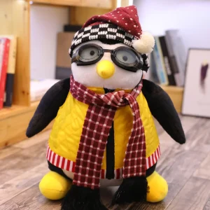 Friends Hugsy pingvin gosedjur för fans, Joeys vän med avtagbara kläder, 27–47 cm