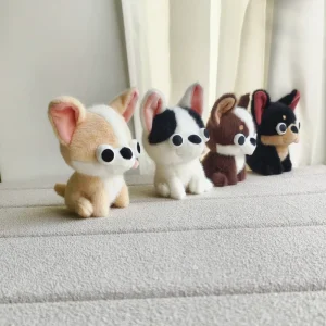 Rolig chihuahua-valp, mjuk prydnadsfigur för skrivbordet, 15 cm, som present