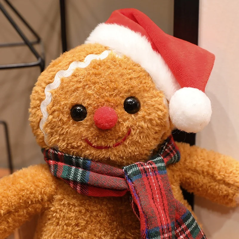 gingerbread man gosedjur som plyschkudde med mössa och halsduk i julstil, 25–35 cm 6 gingerbread man gosedjur som plyschkudde med mössa och halsduk i julstil, 25–35 cm - Bild 6