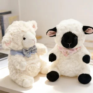Kawaii får gosedjur som fluffig kramkudde med svart ansikte i tecknad stil, 22 cm 13 Kawaii får gosedjur som fluffig kramkudde med svart ansikte i tecknad stil, 22 cm