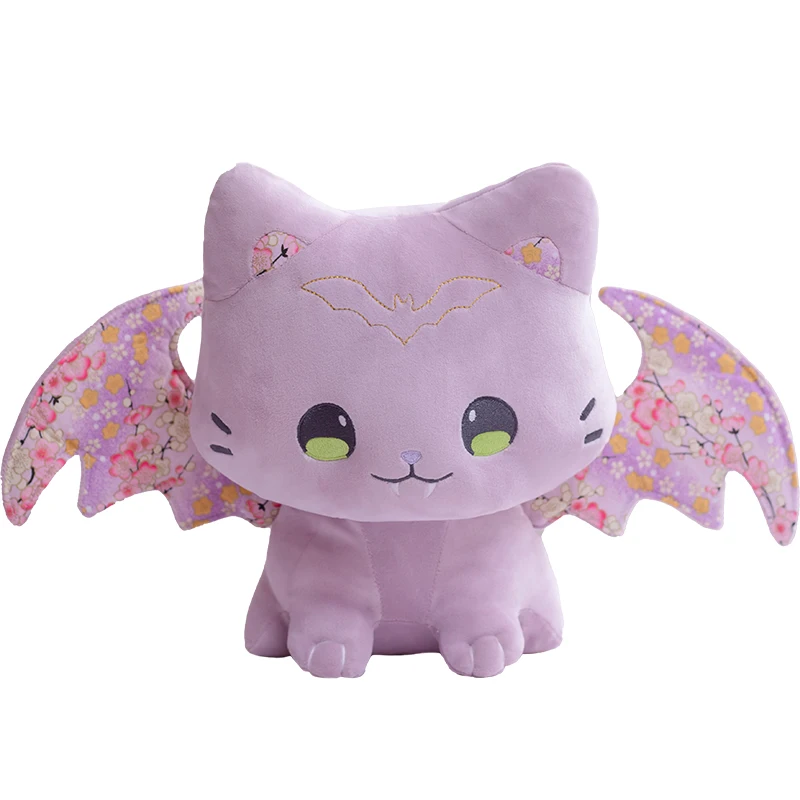 Rosa lucky cat som katt gosedjur och kramkudde med fladdermusvingar och sakurablommor 10 Rosa lucky cat som katt gosedjur och kramkudde med fladdermusvingar och sakurablommor - Bild 10