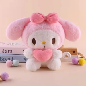 Hello Kitty gosedjur som kattkudde, Heart design och mjuk, 22 cm