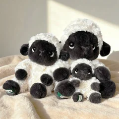Valais Blacknose-får och lamm, mjuk kawaii-nyckelring som väskhänge med svart ansikte