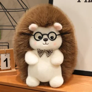 Brunt, fluffigt Hedgehog gosedjur med tecknad design och stående form, 23–40 cm