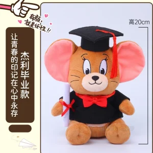 Tom and Jerry-karaktärer gosedjur, med examensmössa som lugnande leksak, 20 cm 9 Tom and Jerry-karaktärer gosedjur, med examensmössa som lugnande leksak, 20 cm