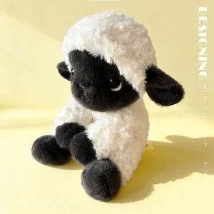 Valais Blacknose-får och lamm, mjuk kawaii-nyckelring som väskhänge med svart ansikte 14 Valais Blacknose-får och lamm, mjuk kawaii-nyckelring som väskhänge med svart ansikte