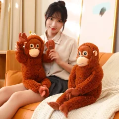 Naturtroget apa gosedjur som orangutang, 66 cm, extra mjukt i anime- och tecknad stil