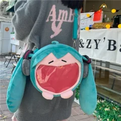Hatsune Miku axelväska och ryggsäck i söt anime-, kawaii- och tecknad stil för studenter