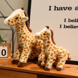 Naturtrogen girafffigur 25–35 cm för hemmet, djurparksminne och födelsedagspresent