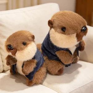 Sött marmot gosedjur med väst, naturtroget och fluffigt kramdjur med knubbig form 23–28 cm 10 Sött marmot gosedjur med väst, naturtroget och fluffigt kramdjur med knubbig form 23–28 cm