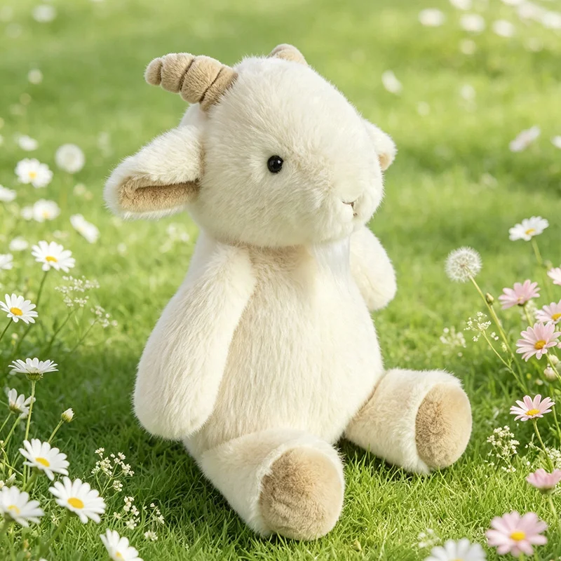 Mjukt och fluffigt get gosedjur i vitt med ett gulligt, bedårande uttryck, 30 cm 3 Mjukt och fluffigt get gosedjur i vitt med ett gulligt, bedårande uttryck, 30 cm - Bild 3