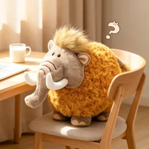 Elefant gosedjur i mammutdesign, klämbart och sött för rum, skrivbord och sömn