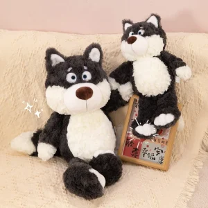 Grått wolf gosedjur i kawaii-stil, extra mjukt och kramvänligt, stort, 40–55 cm 7 Grått wolf gosedjur i kawaii-stil, extra mjukt och kramvänligt, stort, 40–55 cm
