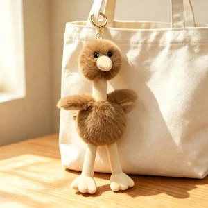 Söt och fluffig strutsfigur 20 cm som ryggsäcks- och väskhänge, dekoration för skrivbord 21 Söt och fluffig strutsfigur 20 cm som ryggsäcks- och väskhänge, dekoration för skrivbord