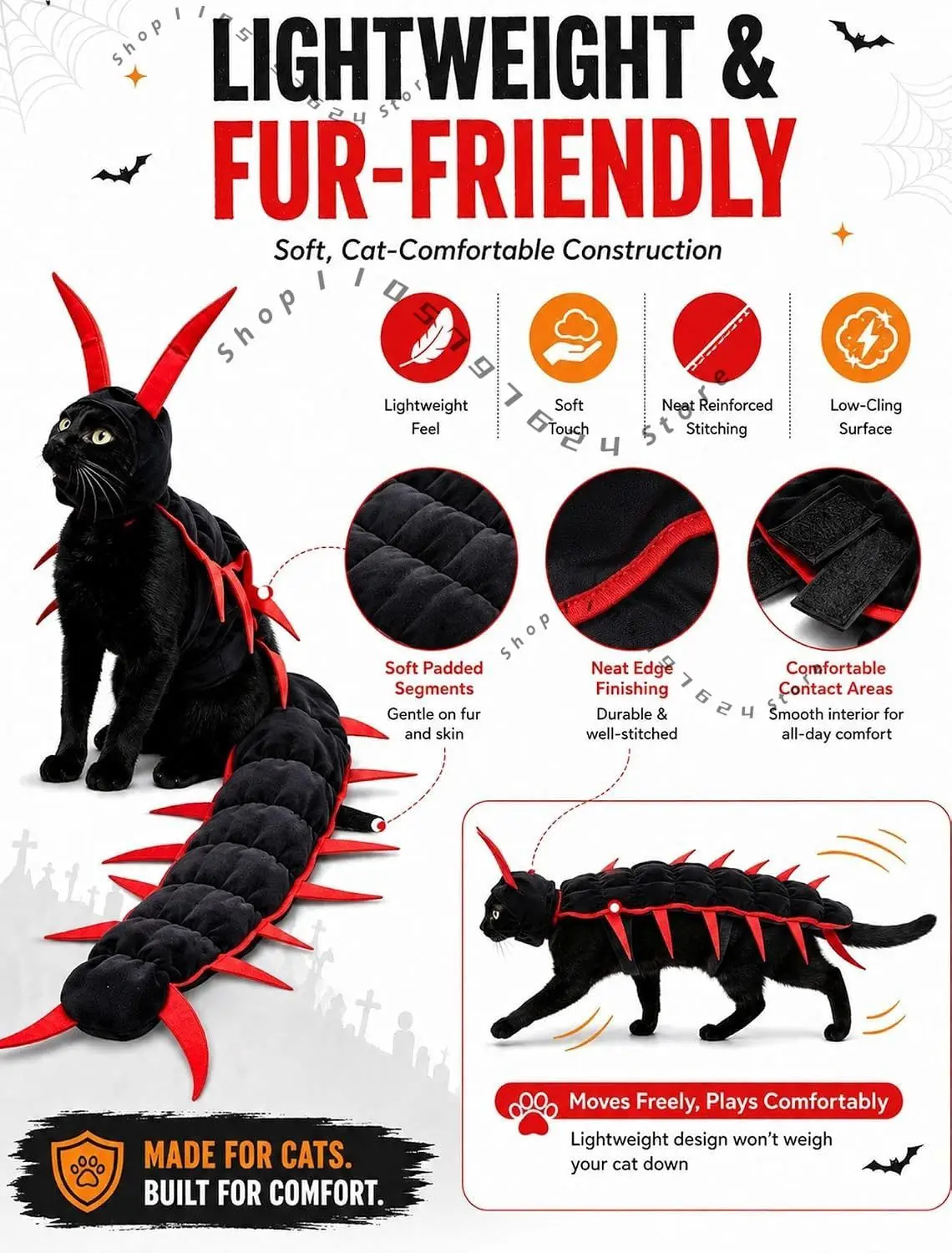 Katt som nyckelring, Simulated centipede design och Multi-leg design 4 Katt som nyckelring, Simulated centipede design och Multi-leg design - Bild 4