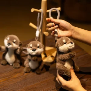 Söt realistisk utter i kawaii-tecknad stil, mjuk plyschfigur som nyckelring för väska 10 Söt realistisk utter i kawaii-tecknad stil, mjuk plyschfigur som nyckelring för väska