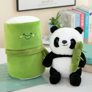 Alternative view of Kawaii björn gosedjur med vändbar bamburörsdesign i pandaform, Alla hjärtans dag
