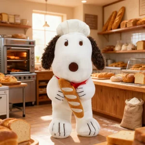 Snoopy som hund gosedjur i mjuk kockutstyrsel, stor modell, 45–80 cm
