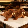 Naturtroget elefant gosedjur i design med valross och sjöelefant, 38 cm, mjuk kudde