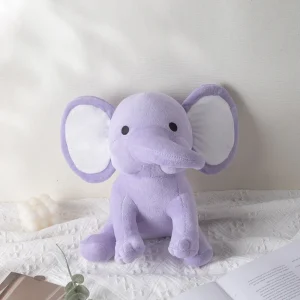 Mjukt, sött och fluffigt elefant gosedjur i rosa, blå, lila och regnbågsfärger, 25 cm