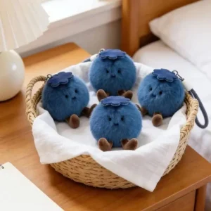 Nyckelring med blåbärsdesign, fluffig lyckobringare och flera figurvarianter 11 Nyckelring med blåbärsdesign, fluffig lyckobringare och flera figurvarianter