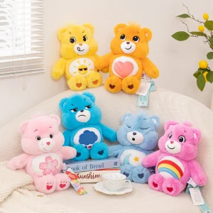Care Bears björn gosedjur med söt regnbågsdesign, tecknad stil och mjuk sovkudde, 33 cm