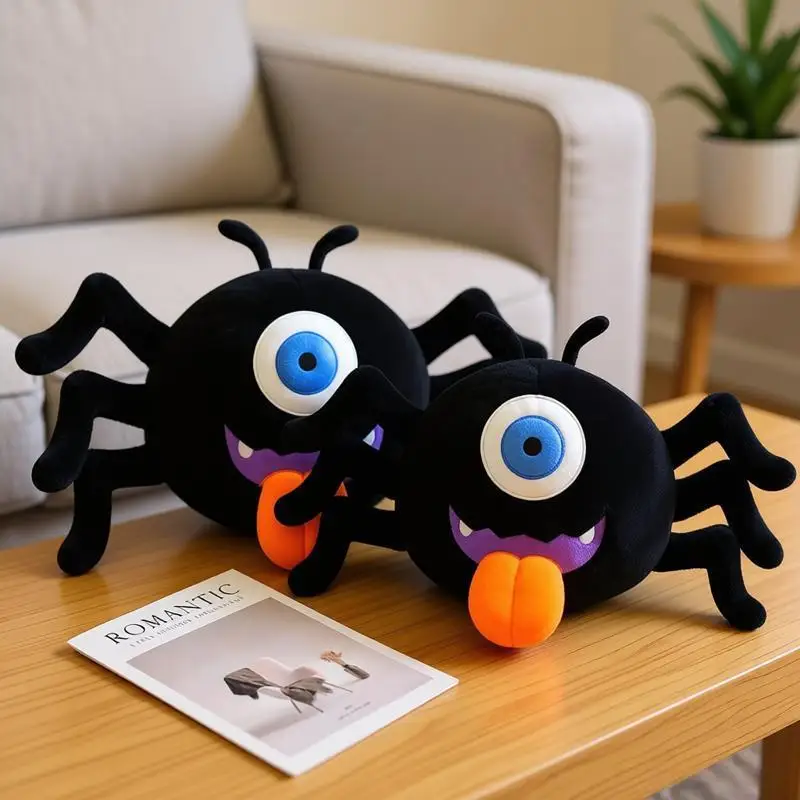 Ett enögt svart kawaii spider gosedjur för skämt, barnkalas och dekoration, 25–30 cm 4 Ett enögt svart kawaii spider gosedjur för skämt, barnkalas och dekoration, 25–30 cm - Bild 4