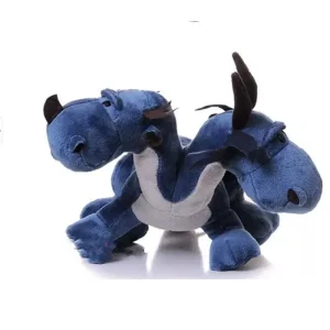 Dinosaurie och drake gosedjur med två huvuden i gullig tecknad anime-stil, 25 cm