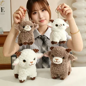 Fluffigt fårgosedjur som nyckelring i liten väskform med Xinjiang-design, 15–22 cm 12 Fluffigt fårgosedjur som nyckelring i liten väskform med Xinjiang-design, 15–22 cm