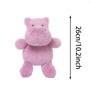Hippo gosedjur, Purple (lavender) och söt, lila flodhäst sittande mjukisdjur, 26 cm