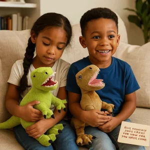Dinosaurie gosedjur som plyschkudde, Green och Comfortable