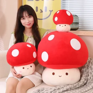 Plyschkudde som kawaii-gosedjur med svampmotiv, mjuk design i flera figurvarianter