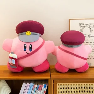 Kirby gosedjur 65 cm, fluffig rosa animekudde som stationsvärd för säng och soffa