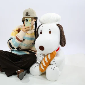 Snoopy som hund gosedjur i mjuk kockutstyrsel, stor modell, 45–80 cm