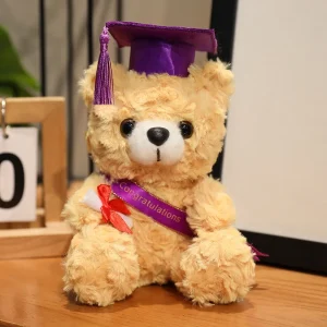 Björn gosedjur, Doctor-themed, wearing a doctor hat och söt, 18 cm