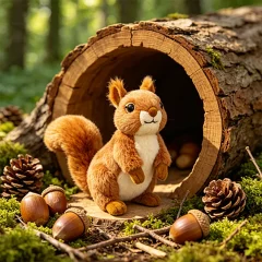 Squirrel gosedjur, verklighetstrogen och mjuk, mjukt ekorre realistisk naturtrogen