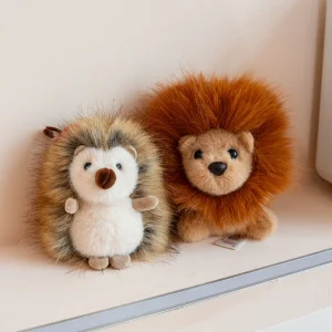Lejon som nyckelring, söt and adorable och Mini, igelkottar mjuk fluffig ryggsäcken