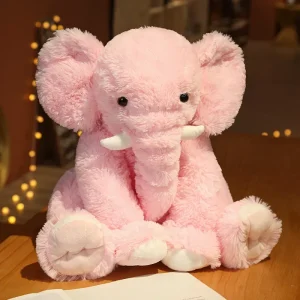 Elefant gosedjur som stor, mjuk elefantkudde och plyschkudde att krama, 45 cm