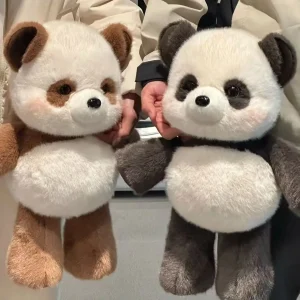 Alternative view of Naturtroget panda gosedjur med kawaii tvättbjörnsdesign, fluffig kudde och dekoration