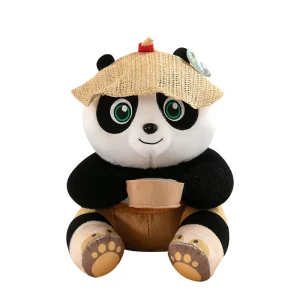 Ett panda gosedjur med Po i kinesiskt kung fu-tema, söt kramkudde för läggdags