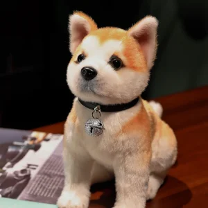 Fluffigt hund gosedjur med naturtroget Akita- och Shiba Inu-valputseende, för barn 16 Fluffigt hund gosedjur med naturtroget Akita- och Shiba Inu-valputseende, för barn