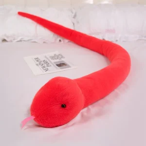 Snake gosedjur i form av en lång plyschkudde med söt design och färgglatt mönster